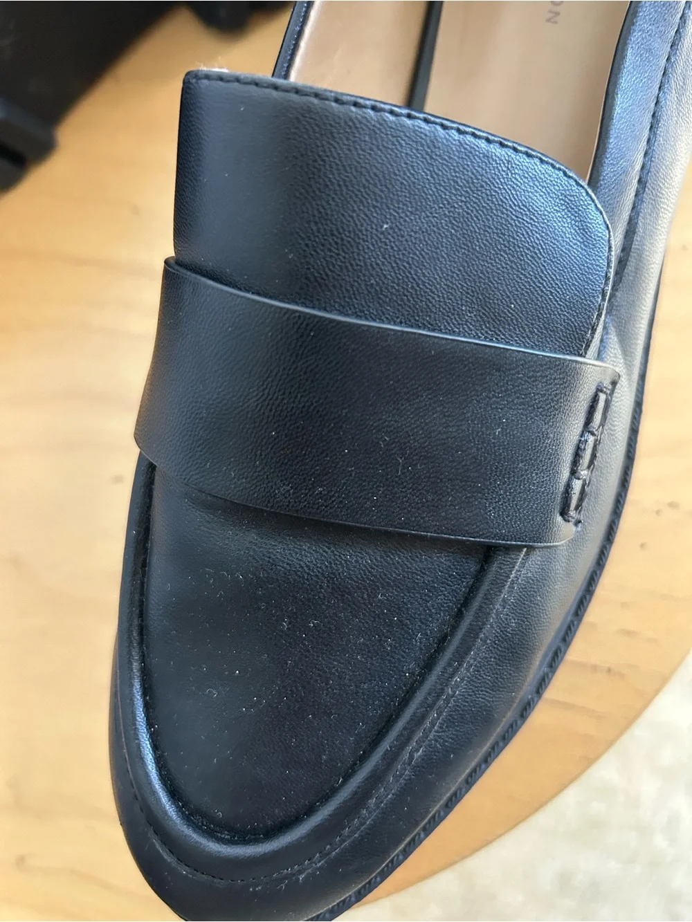 14th & Union Black Leather Penny Loafers